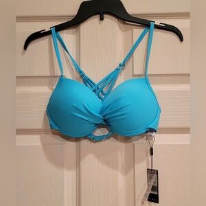 NWT Relleciga Women’s Push Up Bikini Top Twist Front Underwire Bathing Suit Sz M